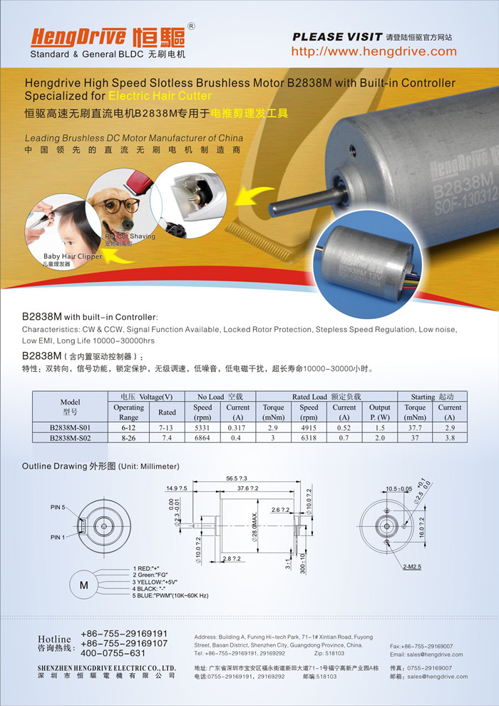 Clippers Brushless DC Motor